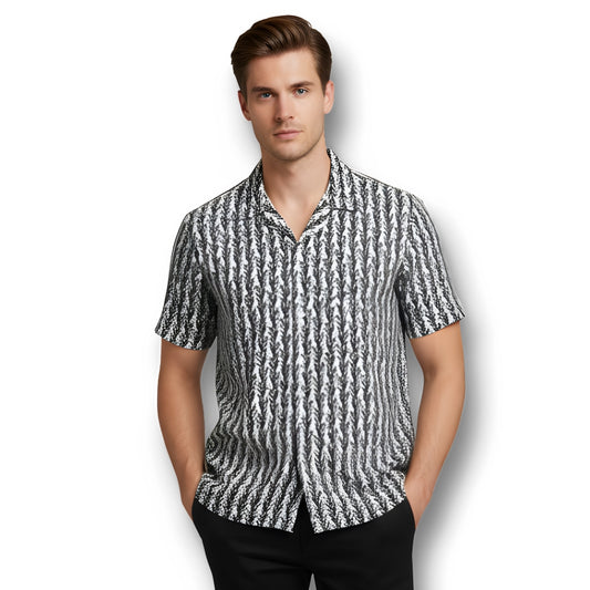 Black & White Digital Print Pattern Shirt