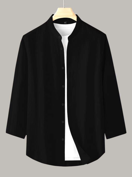 Black Color Cotton Men's Shirt