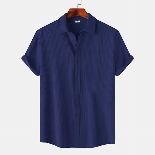 Darkblue Colour Lining Structured Shirt
