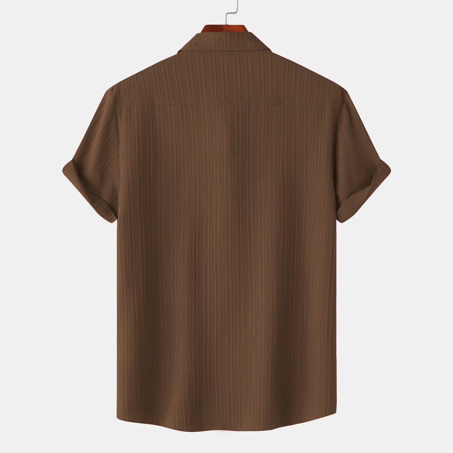Brown Color Lining Structured Shirt