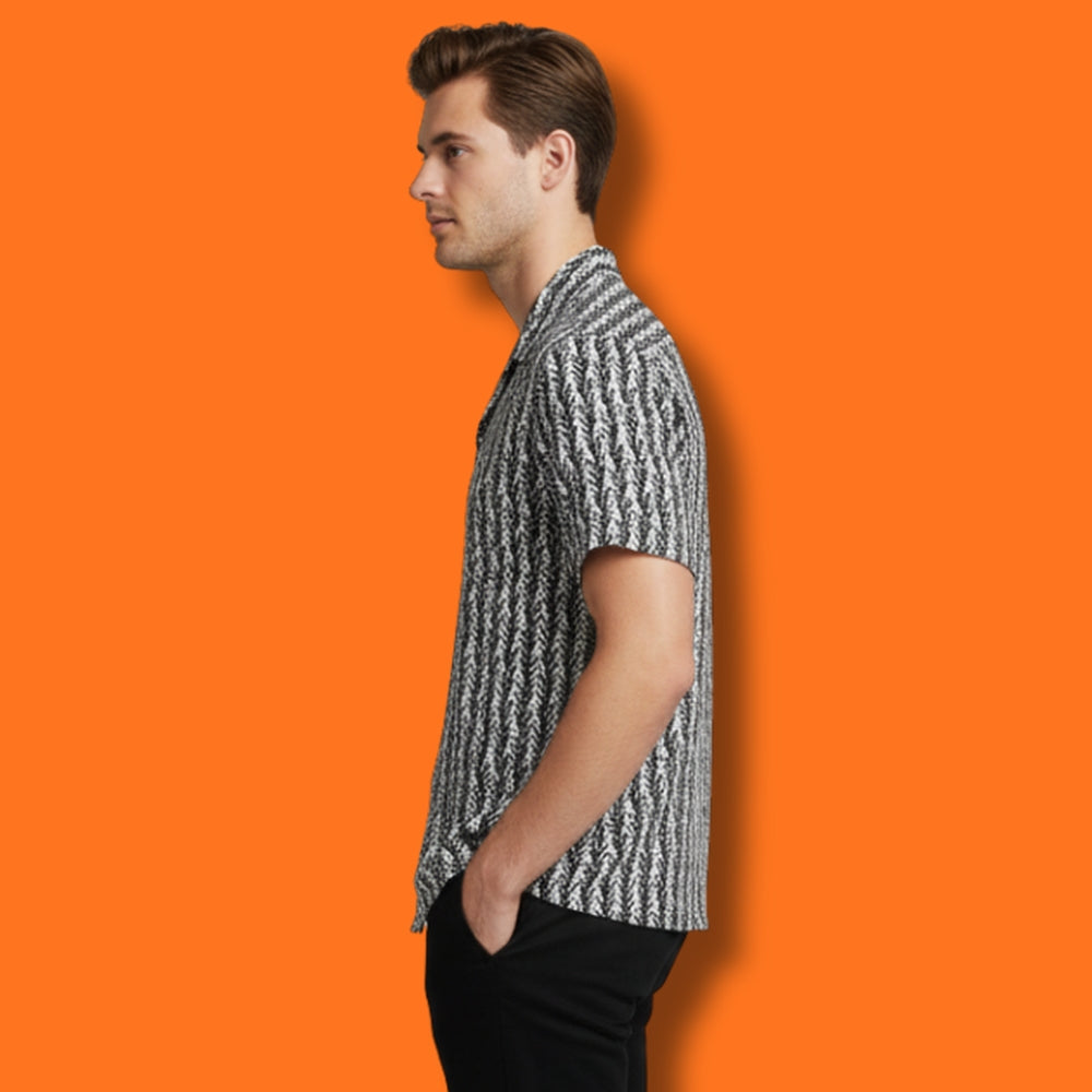 Black & White Digital Print Pattern Shirt