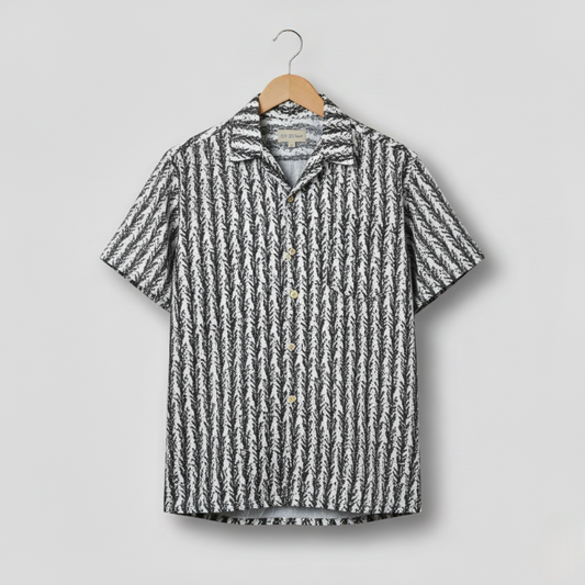 Black & White Digital Print Pattern Shirt