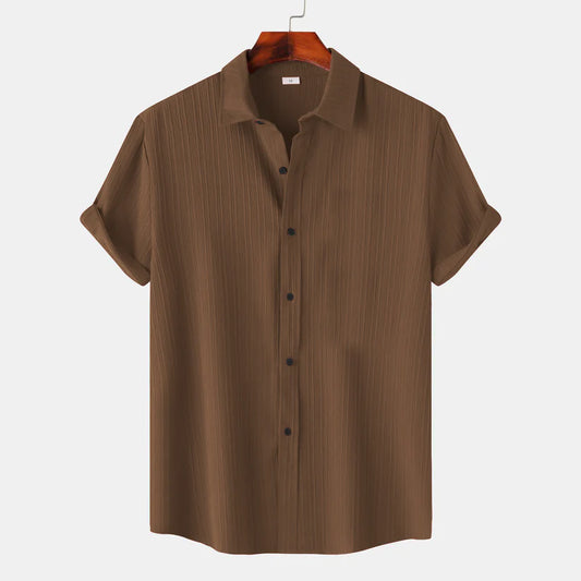 Brown Color Lining Structured Shirt