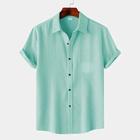 Faded Green Color Lining Structured Shirt